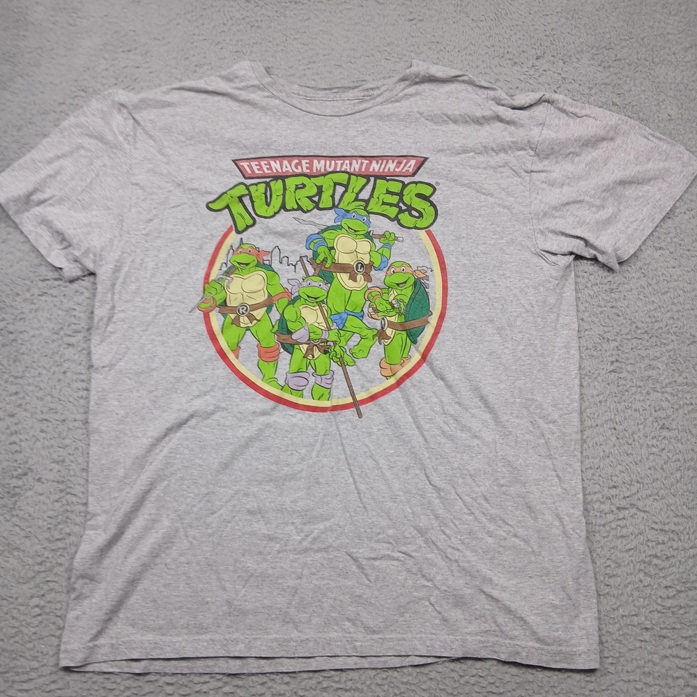 Teenage Mutant Ninja Turtles Shirt Mens XL Gray Nickelodeon Cartoon Graphic 2023